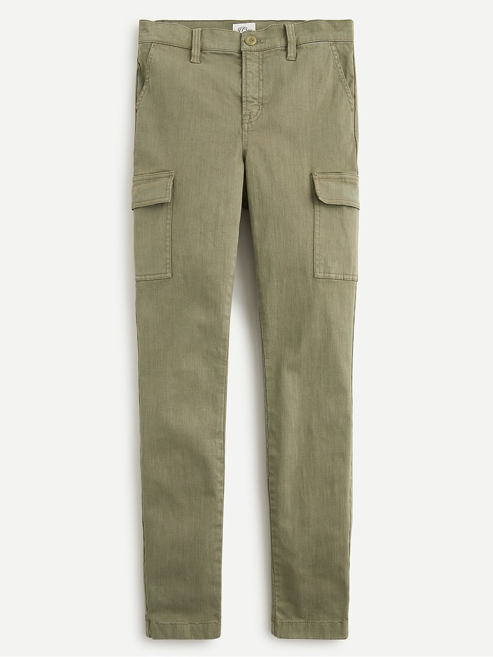 J. Crew High Rise Skinny Washed Cargo Pant Olive Cotton Utility Trousers Size 26
